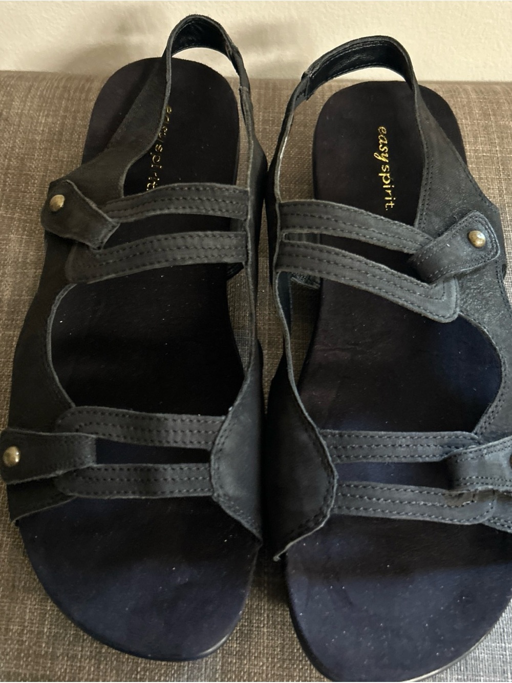 Easy Spirit Women's Navy Black Strappy Slingback Sandals
